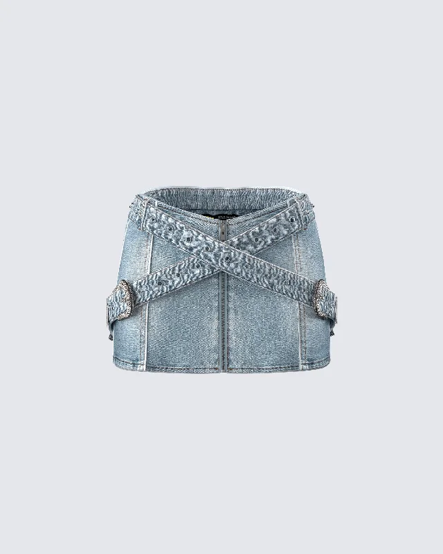 A-line skirts for casual wear -Eirene Denim Mini Skirt