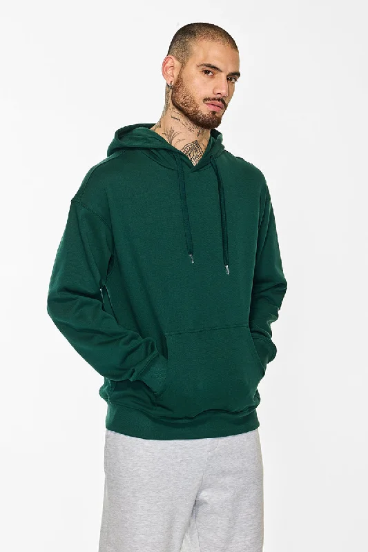 Relaxed hoodie for lounging at home -Core Lab Dark Green Solid Hoodie