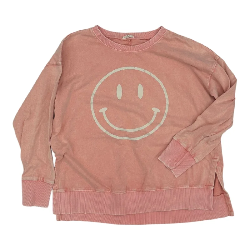 Comfortable sweatshirt for layering in fall -Sweatshirt Crewneck By Easel In Pink, Size:M