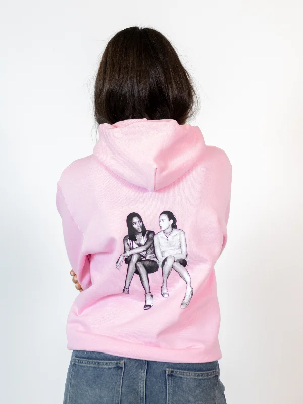 Oversized hoodie for an effortless style -SUPERMODELS HOODIE (rygprint) - LYSERØD