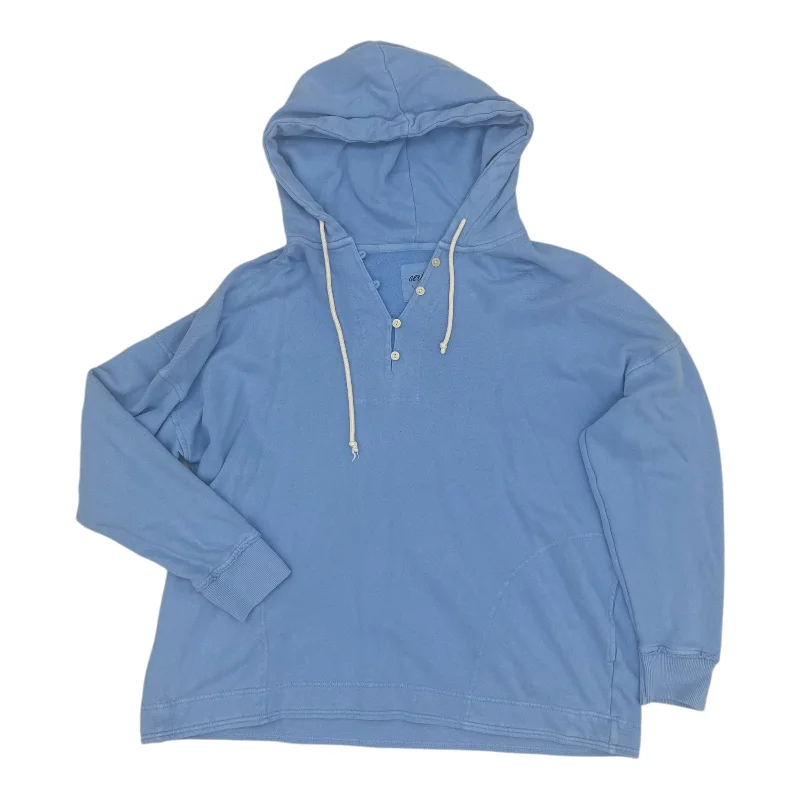 Trendy sweatshirt for winter style -Sweatshirt Hoodie By Aerie In Blue, Size:M