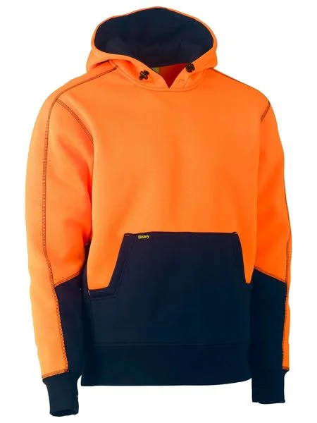 Trendy hoodie with a bold design for casual outfits -BK6619 Bisley Hi Vis Fleece Hoodie Pullover