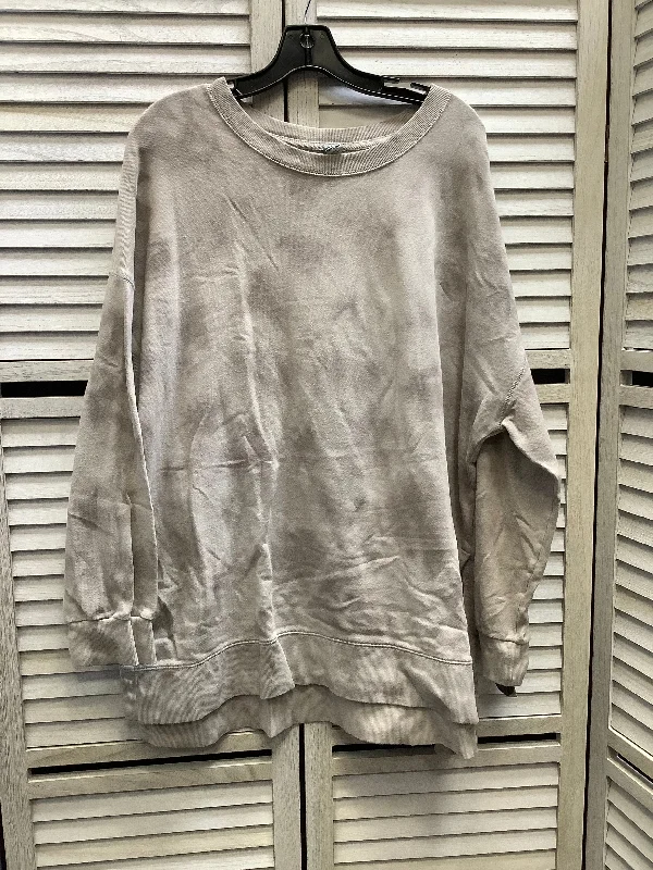 Fashionable sweatshirt with puffed sleeves -Sweatshirt Crewneck By Old Navy In Grey, Size: Xl