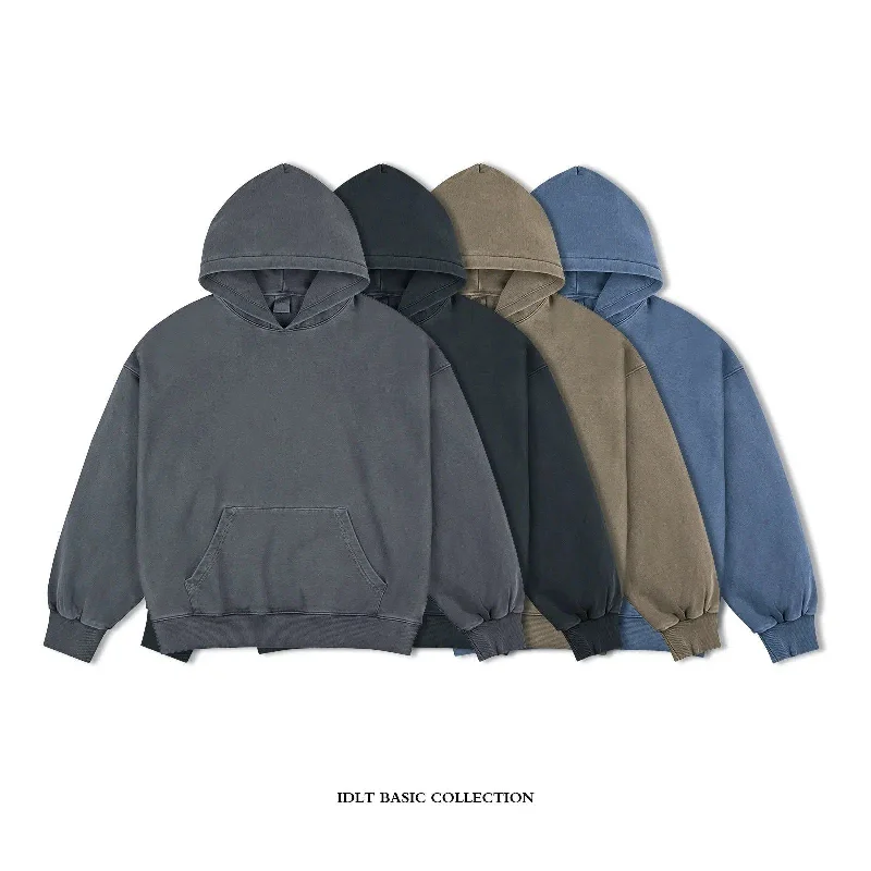 Cozy hoodie for cold mornings -Zipped Washed Casual Hoodie