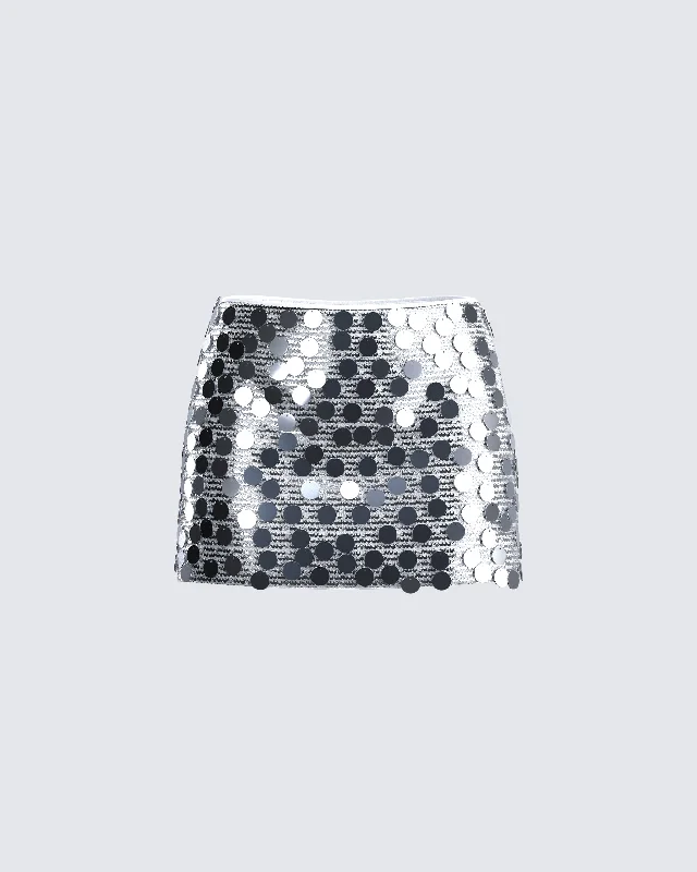 Mini skirts for trendy looks -Philo Silver Sequin Mini Skirt