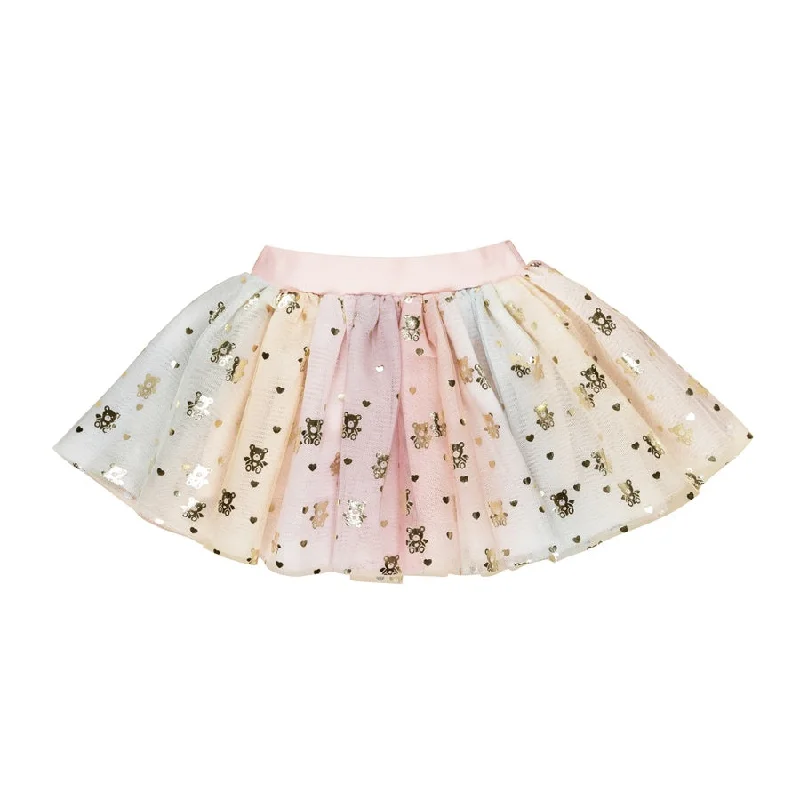 Skirts with pleats for a stylish touch -Huxbaby Tulle Skirt - Rainbow Angel Bear Print