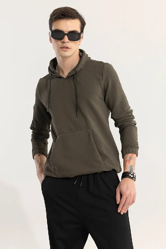 Trendy hoodie for hanging out with friends -Supine Olive Hoodie