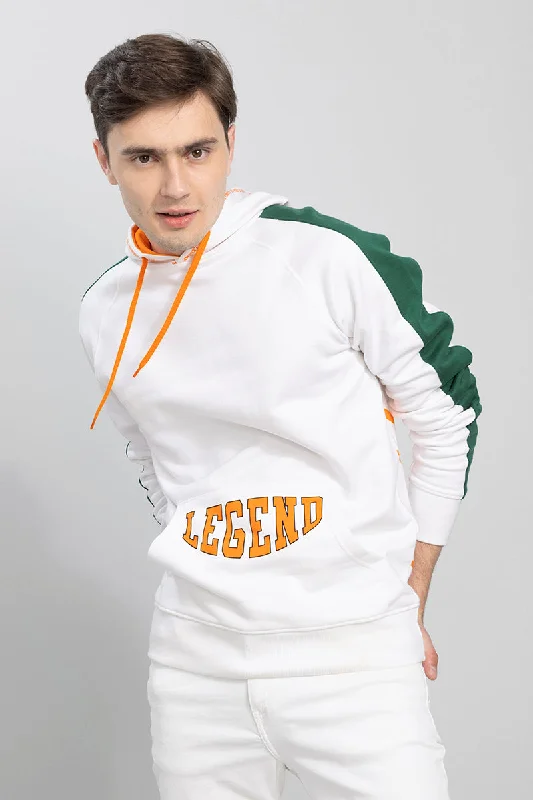 Stylish hoodie for running errands in comfort -Legend White Hoodie