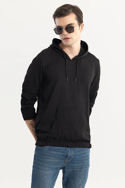 Stylish hoodie with unique accents for a custom look -Stasia Black Hoodie