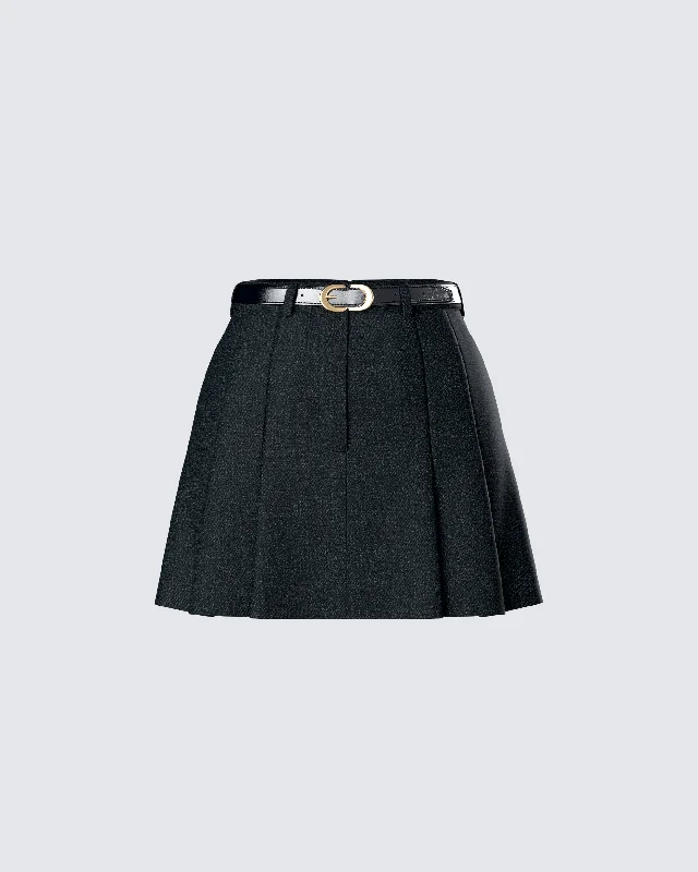 Perla Black Pleated Mini Skirt