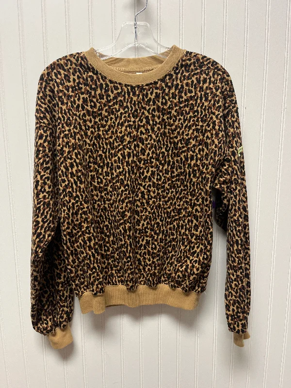 Cozy sweatshirt for afternoon walks -Athletic Sweatshirt Crewneck By Fabletics In Animal Print, Size: Xs