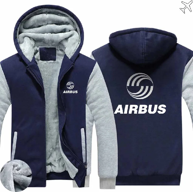 Cozy hoodie with bold graphics for a fun statement -AIRBUS LOGO ZIPPER SWEATERS