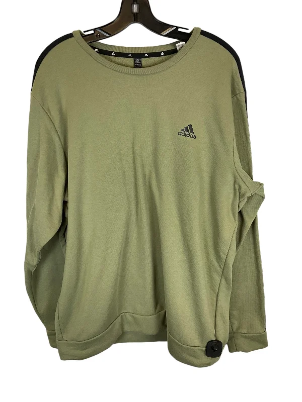 Comfortable sweatshirt with color blocking -Sweatshirt Crewneck By Adidas In Green, Size: Xl