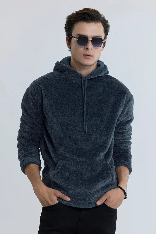 High-quality hoodie for durability -Fleece Blue Hoodie