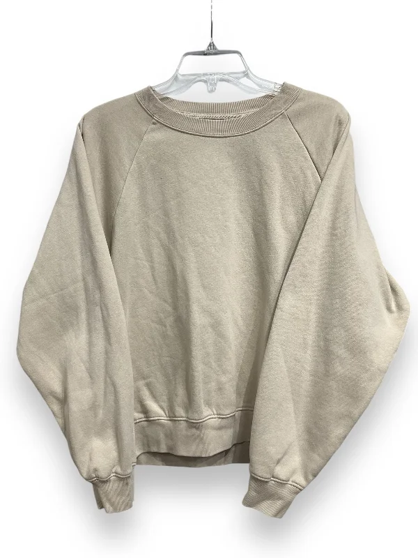 Comfortable cotton sweatshirt for everyday use -Sweatshirt Crewneck By Gap In Cream, Size: M