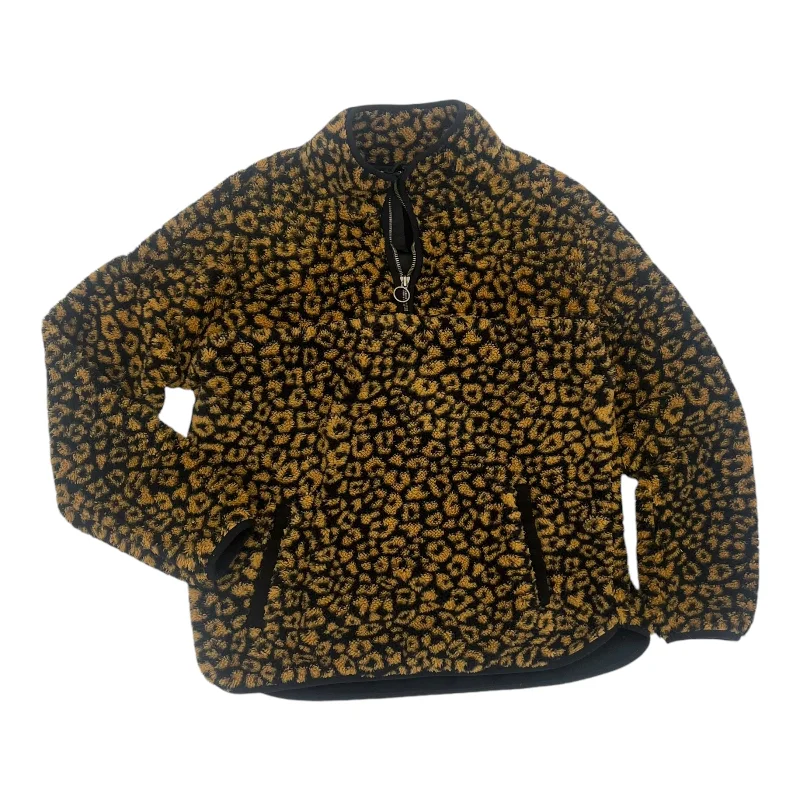 Comfortable sweatshirt with simple details -Sweatshirt Collar By Time And Tru In Animal Print, Size:M