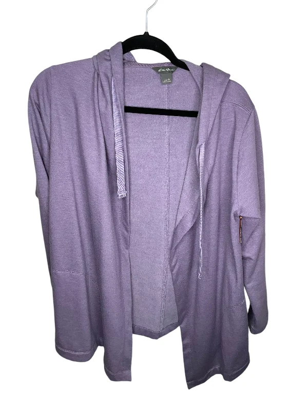 Comfortable fleece sweatshirt for cozy moments -Sweatshirt Hoodie By Eddie Bauer In Purple, Size: S