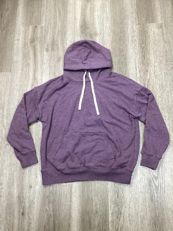 Comfortable zip-up sweatshirt for easy wear -Sweatshirt Hoodie By Buffalo David Bitton In Purple, Size: M