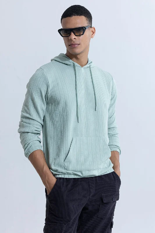 Classic hoodie for versatile use all year long -Vibrant Veins Mint Green Hoodie