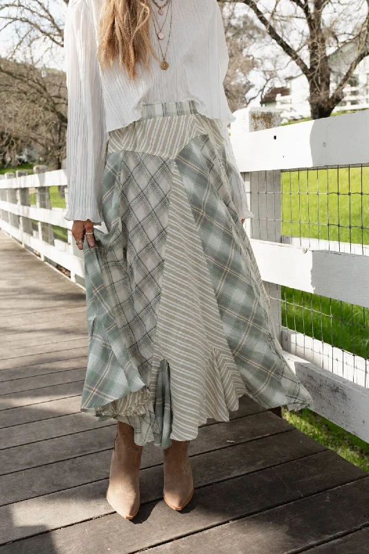 Skirts for fun weekend getaways -Twirl With Us Maxi Skirt - Sage