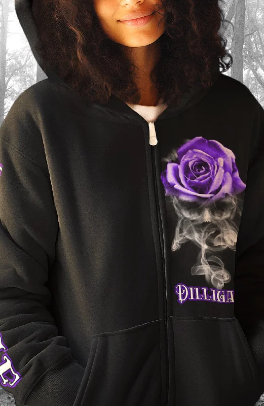 Classic hoodie for versatile use all year long -The Smokey Rose Zip Up Hoodie