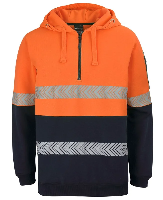 Trendy hoodie for layering in fall -6HZSH JB's HV (D+N) 1/2 Zip Segmented Tape Hoodie