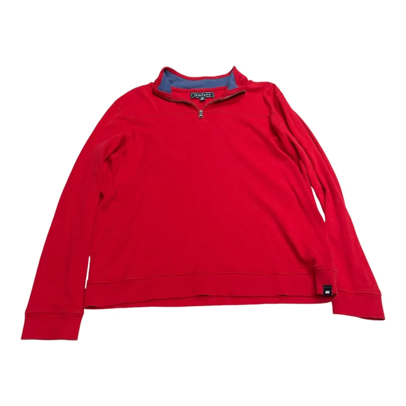 Trendy sweatshirt with colorful details -Sweatshirt Collar By Crown And Ivy In Red, Size: Xl