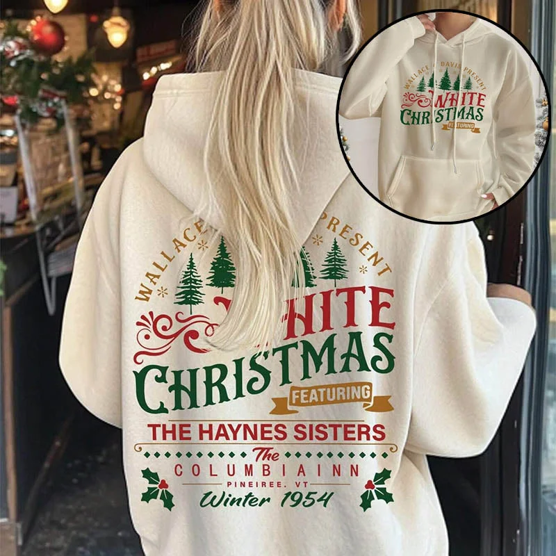 Cozy hoodie for weekends in style -White 1954 Christmas Tree Hoodie