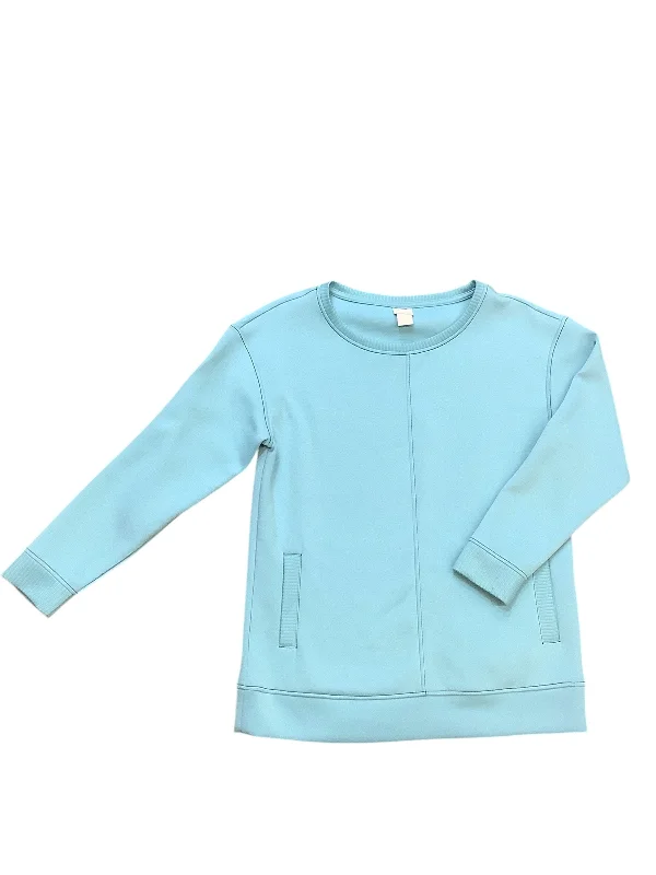 Soft sweatshirt with kangaroo pockets -Sweatshirt Crewneck By Chicos In Blue, Size: S