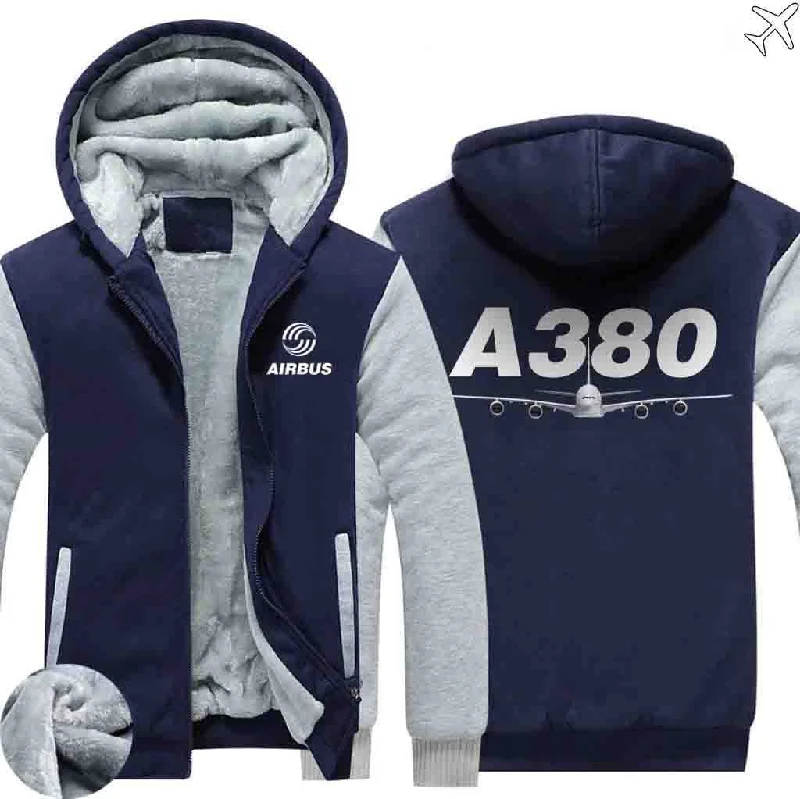 Soft hoodie for layering with jackets during winter -AIRBUS A380 ZIPPER SWEATERS