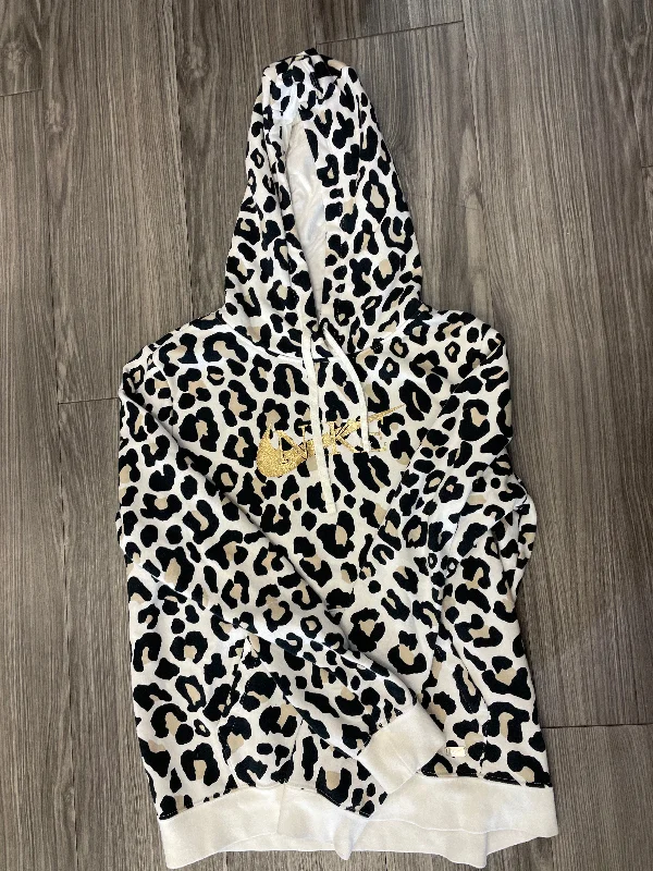 Stylish hoodie sweatshirt for streetwear style -Sweatshirt Hoodie By Nike In Animal Print, Size: M