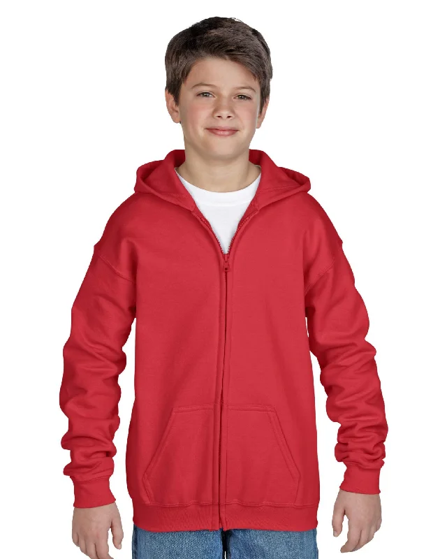 Comfortable hoodie for everyday fashion -18600B Gildan Youth Heavy Weight Zip Hoodie