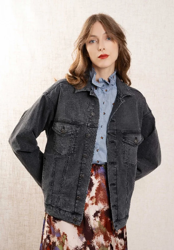 Classic pea coats jackets for timeless appeal -Denim Jacket 41646valter Grey