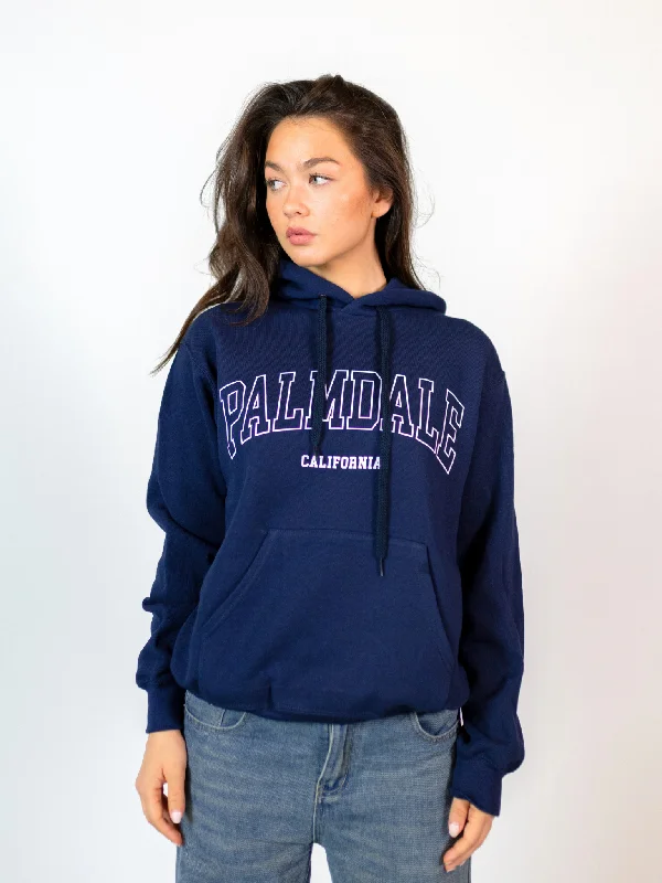 Soft cotton blend hoodie for comfort -PALMDALE HOODIE  - NAVY