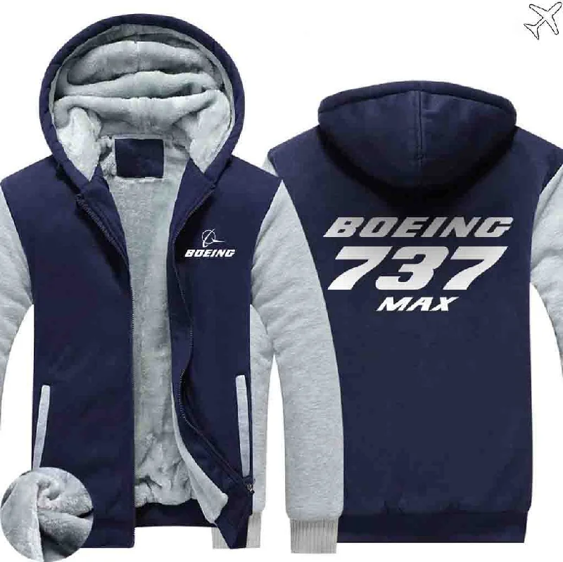 Comfortable hoodie for running errands in style -BOEING 737 MAX ZIPPER SWEATERS