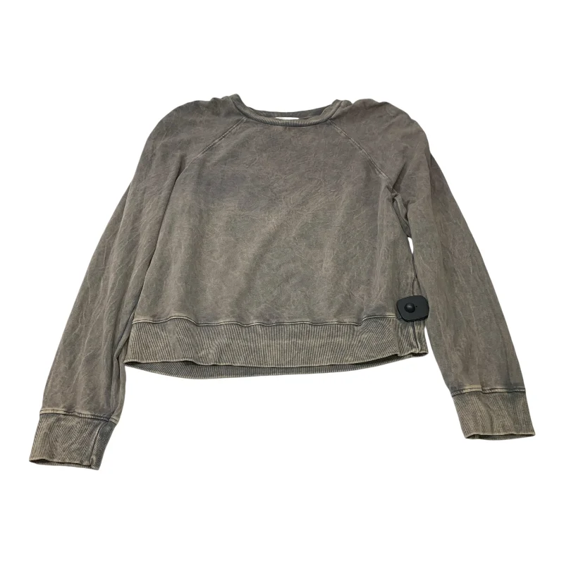 Comfortable sweatshirt with bold patterns -Sweatshirt Crewneck By T.la In Grey, Size: L