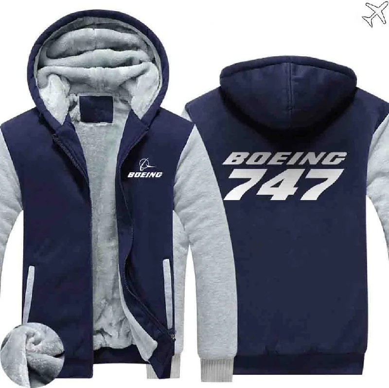 Stylish hoodie for layering with outerwear -BOEING 747 ZIPPER SWEATERS