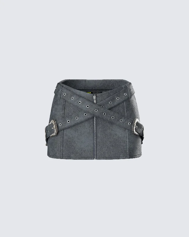 Skirts with unique textures for special events -Eirene Vegan Leather Mini Skirt