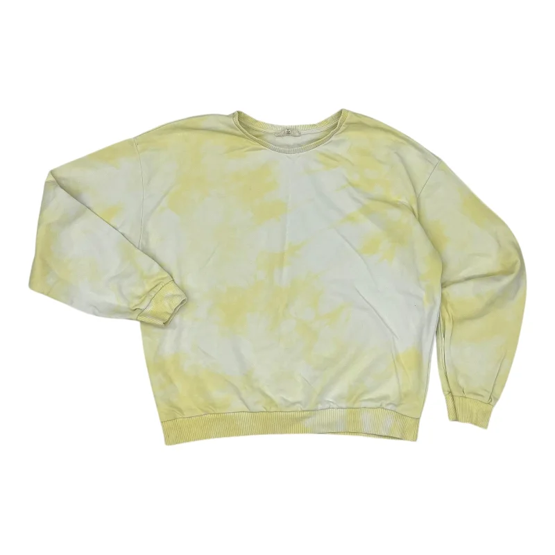 Stylish sweatshirt with long sleeves -Sweatshirt Crewneck By Melloday In Yellow, Size:M