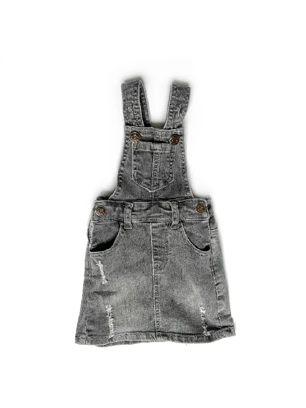 Skirts with lace details for a romantic feel -Denim Skirt Overalls- Grey Wash