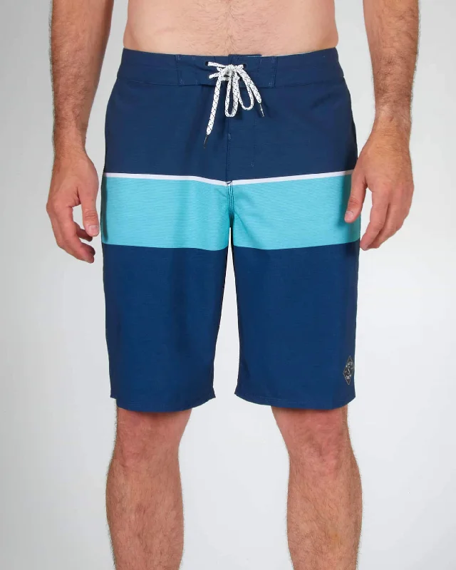 Trendy cuffed shorts for a modern look -Stacked Boardshort - Navy/Aqua