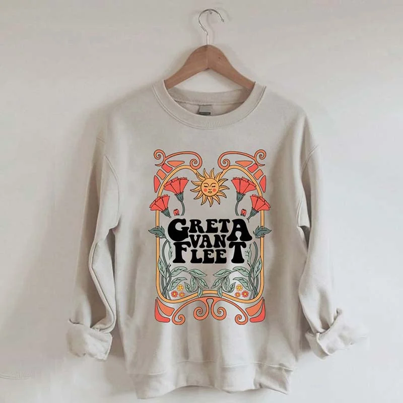 Casual sweatshirt with a simple design -Greta Van Fleet Band Van Fleet Sweatshirt