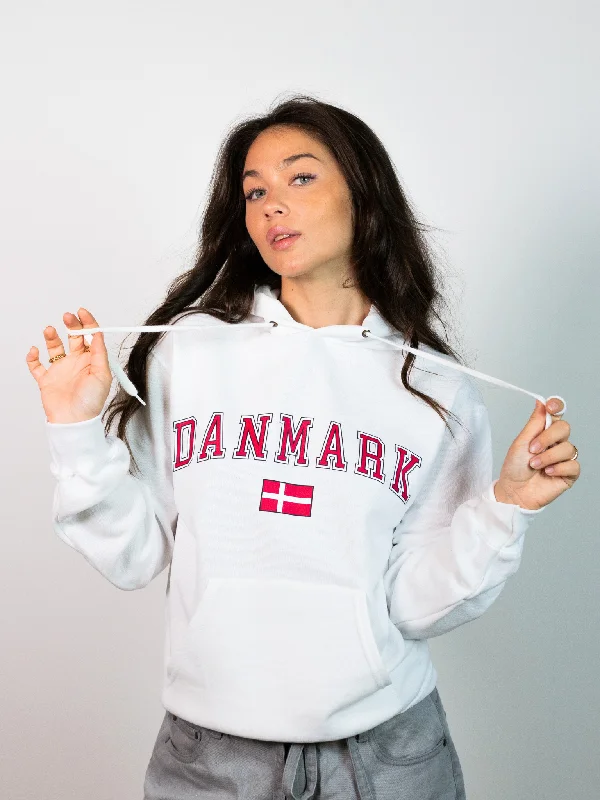 Fashionable hoodie for going out -DANMARK HOODIE - HVID