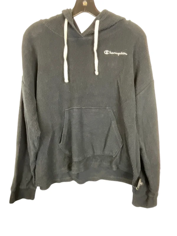 Trendy sweatshirt with front pockets -Sweatshirt Hoodie By Champion In Black, Size: Xl