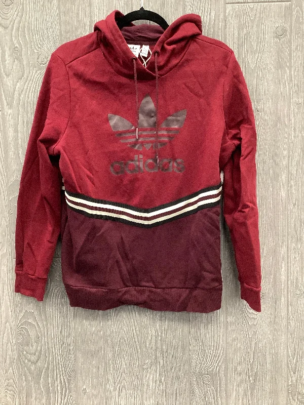 Classic fit sweatshirt for casual days -Athletic Sweatshirt Hoodie By Adidas In Red, Size: M