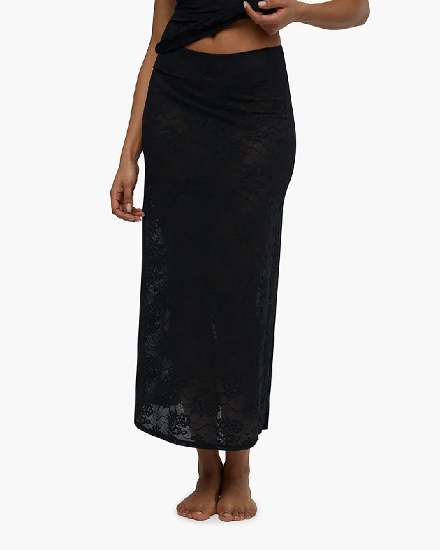 Skirts for summer holidays -Lace Midi Skirt