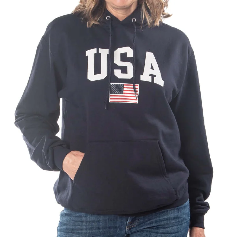 Classic hoodie for perfect layering -Unisex Champion USA American Flag Hoodie