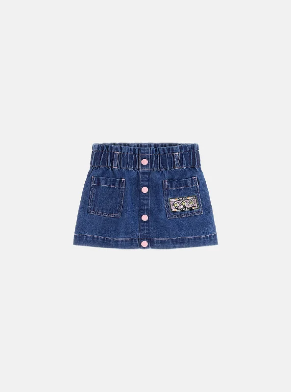 Blue Denim Flower Mini Skirt (2-7)