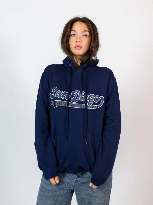 Casual hoodie for pairing with jeans -SAN DIEGO HOODIE - NAVY