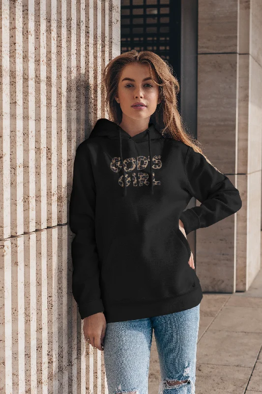 Trendy zip hoodie for an athletic vibe -God's Girl Leopard Hoodie